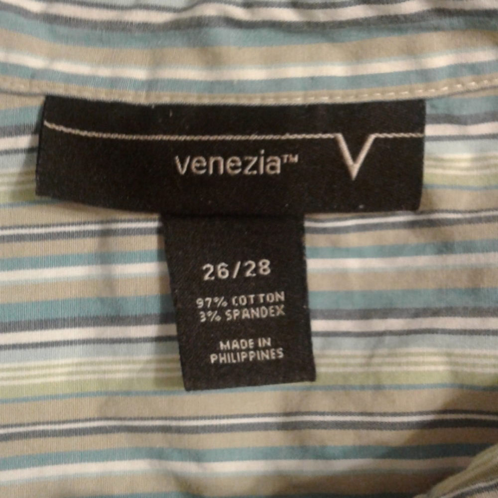 Venezia 26 28 Camp shirt stripes Blue Green - Picture 7 of 7